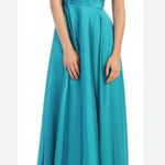 May Queen Couture Green Satin 30s Style Embellished Beaded Halter Neck Gown Sz 8 Black Photo 0