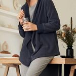 Koolaburra by Ugg Women's  Microfleece & Sherpa Open Cardigan Navy Large Photo 2