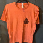 Tultex Women’s  Orange Cute Ghost Short Sleeve Shirt Size Medium Photo 0