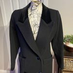 Cuddle Coat New York Vintage Wool Velvet trim Tuxedo Black Size 4 Photo 1