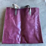 Clinique  Metallic Purple And Silver Geometric Tote Bag Photo 3