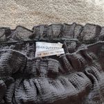 Urban Outfitters  Black Gauze Peplum Off Shoulder Ruched Shirt Women’s Sz S EUC Photo 2