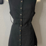 Princess Polly  Dollie Linen Mini Dress, Black, 12 Petite Photo 0