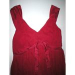 New Womens 4 NWT Designer Luna Bi Italy Dk Red Silk Short Dress Bow Sleeveless Photo 1