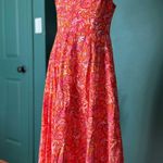 Jason Wu Red Linen Blend Paisley Midi Dress Photo 0