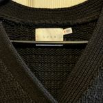 Lush Clothing LUSH Black Cropped Knit V Neck Cardigan Sweater Flower Buttons Women's Small Photo 5