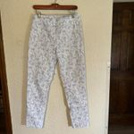Soft Surroundings Medium Floral Print Blue White SUPERLA Slim Leg Ankle Pants Photo 5