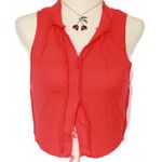 Red Sleeveless Crop Top Photo 0