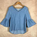 Soft Bell Sleeve Blue Belle Boho Top NWT SMALL Photo 0