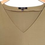 Madewell  Novel Dress Size Small Olive Green Crepe Short Sleeve Mini Dress Preppy Photo 7