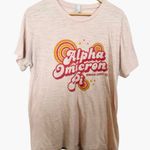 Bella Canvas 💥  Alpha Omicron Pi Pink Retro Crewneck Top Photo 1