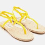 Jack Rogers Evie Espadrille T-Strap Sandals Leather Yellow Size 8 Photo 0