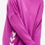 Free People NWT  So Plush Pink Lace Up Pullover Photo 0