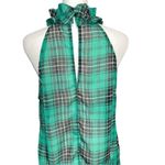Xxi  cute green and black plaid high collar ruffle sleeveless top. New Photo 6