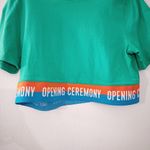 Opening Ceremony  Cropped Banded Tshirt Top Kelly Green Photo 2