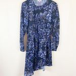 Parker  New York Asymmetrical Dress Blue Bonnet Faux Wrap Size Small Ruffle NWT Photo 3