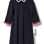 Madison Leigh  size 4 black red collared baby doll dress zips up back NWT dressy Photo 0