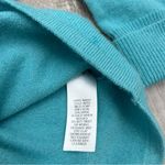 Jones New York  100% Cashmere Teal Mockneck Sweater Top Natural Size XL Photo 3