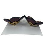 Kate Spade NEW  Leather 3D Floral Earrings Russet Red Photo 3