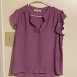 Wishful park Purple  L Ruffle Sleeve Women's Top Photo 0