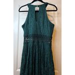 B Darlin Emerald Green Lace Halter Neck Cutout Waist Mini Dress Juniors Size M # Photo 6