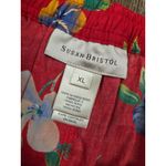 Susan Bristol  Skirt Red Tropical Floral XL Cottage Core Midcalf Cotton NWT Photo 5