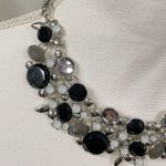 NY Black & White Facetted Rhinestone Statement Bib Necklace Photo 1