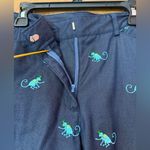 Lilly Pulitzer Women Navy w Embroidered Monkey Cotton Blend Capri Pants Size 2 Photo 3