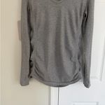 Athleta  USA Foresthill Ribbed Stretch Long Sleeve Crew M Gray Organic Cotton Photo 2