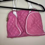 Nicki Minaj Pink quilted faux leather tote bag with white trim Photo 6