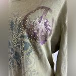 One World  Sage Green Lightweight Thermal Textured Embelished Peace Size Med Photo 3