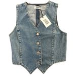 Showpo  - Adriene Button Down Denim Vest in Blue Photo 0