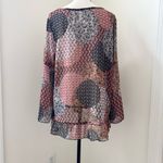 Cha Cha Vente Ditsy Floral Sheer Womens Top Boho Patchwork Crochet Insert PXL Pink Size undefined Photo 3