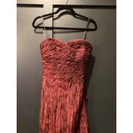 Phoebe Couture  strapless Maroon iridescent Crinkle ruched Evening Gown Size 2 Photo 1