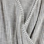 Caution to the Wind Faux Wrap Dress Womens M Gray Stripes Sleeveless Stretch Photo 3