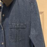 Talbots VTG  Womens Denim Jean Maxi Shirt Dress Button Front Black Collar Size 10 Photo 1