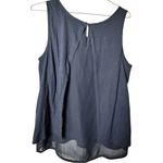 Gap Women's Navy Flowy Open Back Mesh Crew Neck Sleeveless Blouse Sz L Photo 2