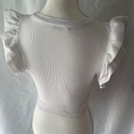 ZARA  White Ruffle Sleeve Crop Top Photo 4