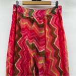 Sundance  Pink, Green, Orange Zig Zag Chevron Print Flowy‎ Maxi Skirt Size 10 Photo 1