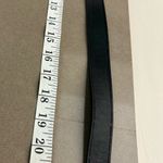 Belt Shiny Classic Black/Dark Blue Leather Belt with Metal Buckle Black Photo 3