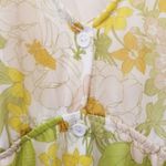 Aakaa {S}  Tiered Ruffle Yellow Midi Dress Photo 4