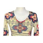Vocal  Top Size Small Red Blue Aztec Rodeo Western Studded Embellished Santa Fe Photo 2