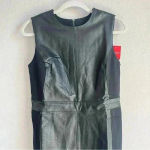 Spanx Leather Like Combo Shapewear Fitted Sheath Midi Dress in Black Size M NWT Photo 8