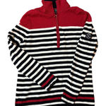 Lauren Ralph Lauren Women’s XL Nautical Stripe Quarter Zip Sweater Cotton 2000s Red Photo 0