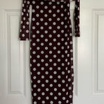 Polka dot midi dress Brown Size M Photo 0