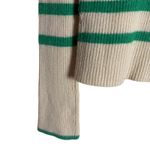 Central Park West Clementine Cream Green Striped Knit Polo Knit Sweater M Photo 6