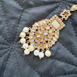 Indian Pakistani bridal wedding pearl jewelry set Gold Photo 4