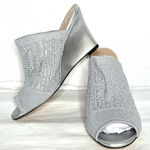 Lauren Lorraine  Martha Silver Rhinestone Slip On Wedge Sandal Size 6.5 NIB Photo 0