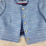 J.Crew  Louisa Lady Jacket Blazer in Sequin Tweed Blue Size 4 Photo 10