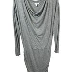 Athleta  Large Solstice Dress Gray Cowl Neck Long Sleeve Ruched Wool Blend 1186 Photo 0